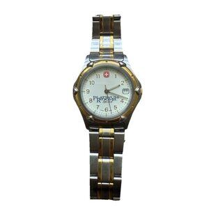 Wenger Gold Silver Tone Swiss Design Men's Watch 095 0695 Mineral Crystal WR100M